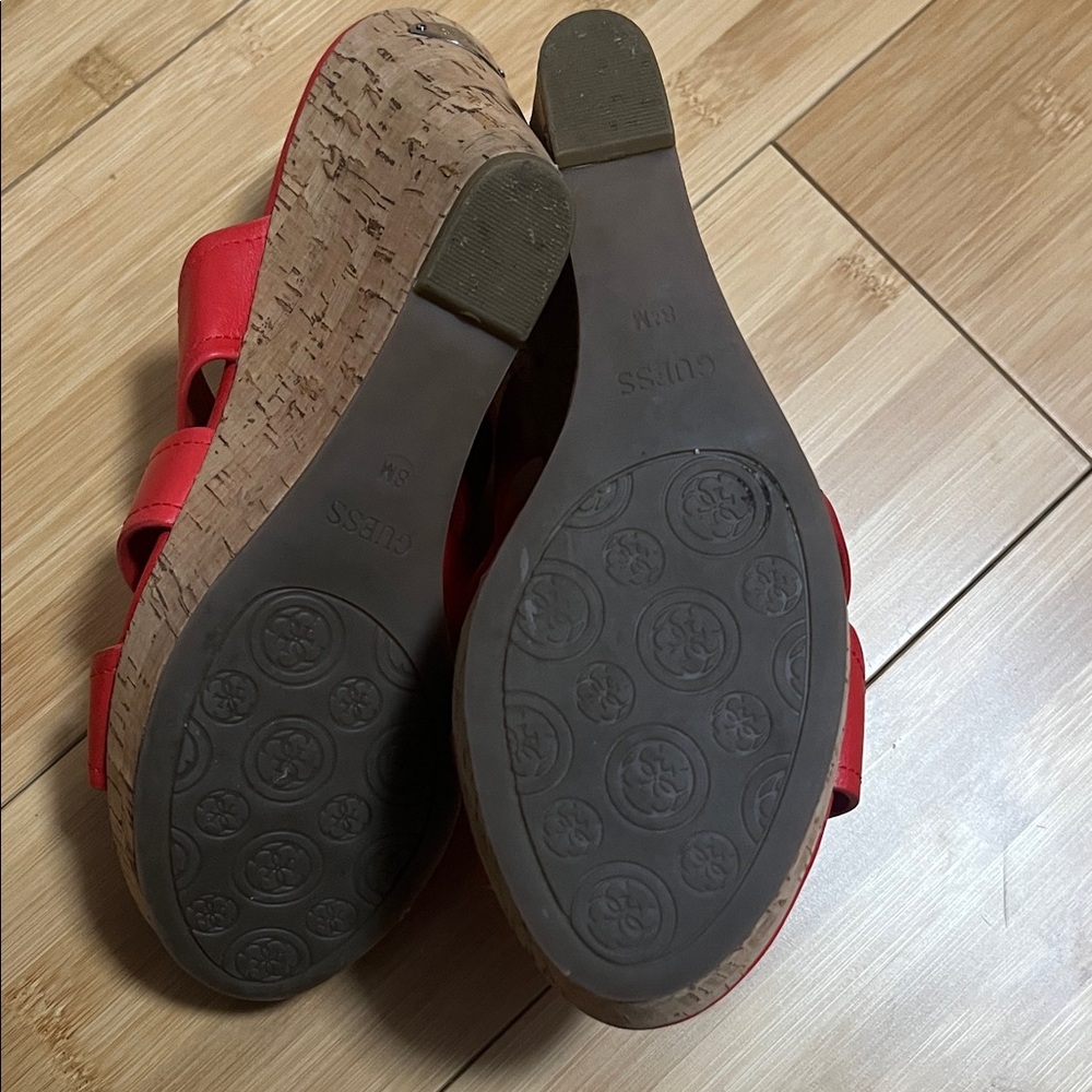 Guess Red Leather Mules - Picture 4 of 4
